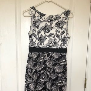 Black and white midi dress